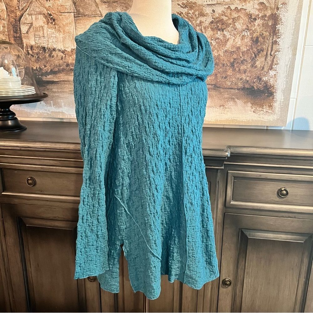 Soft Surroundings Teal Rowan Tunic Cowl Neckline size M (10/12)